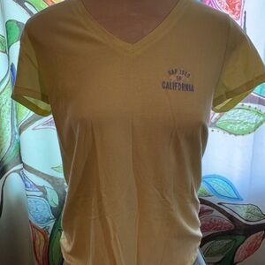 GAP Women's Soft Yellow V-Neck Tee